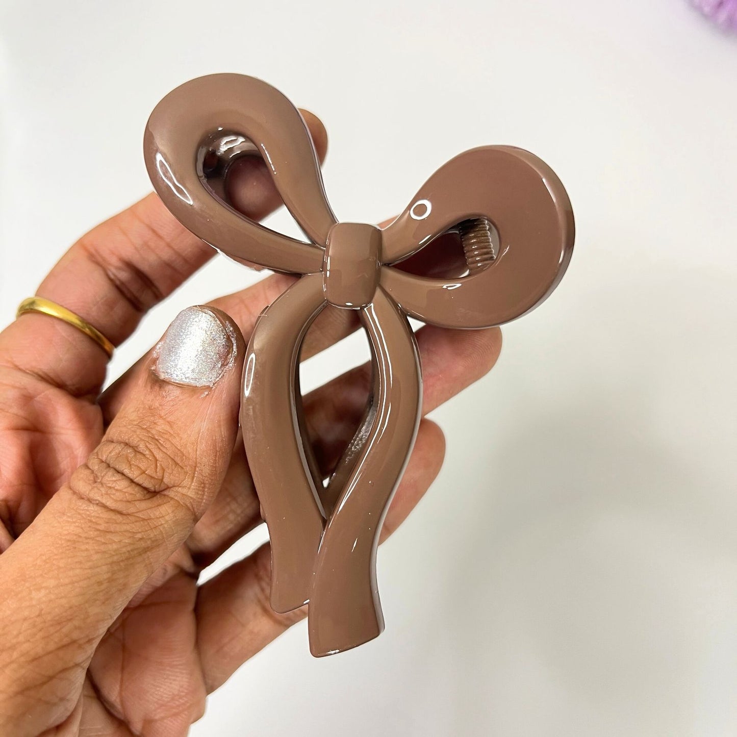 Glossy Bow Hair Claw Clip
