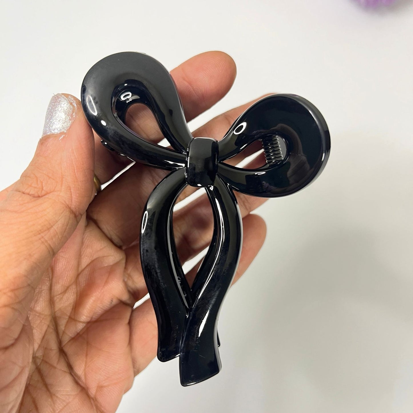 Glossy Bow Hair Claw Clip