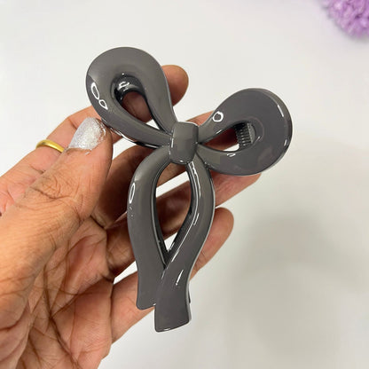 Glossy Bow Hair Claw Clip