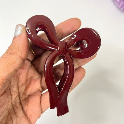 Glossy Bow Hair Claw Clip