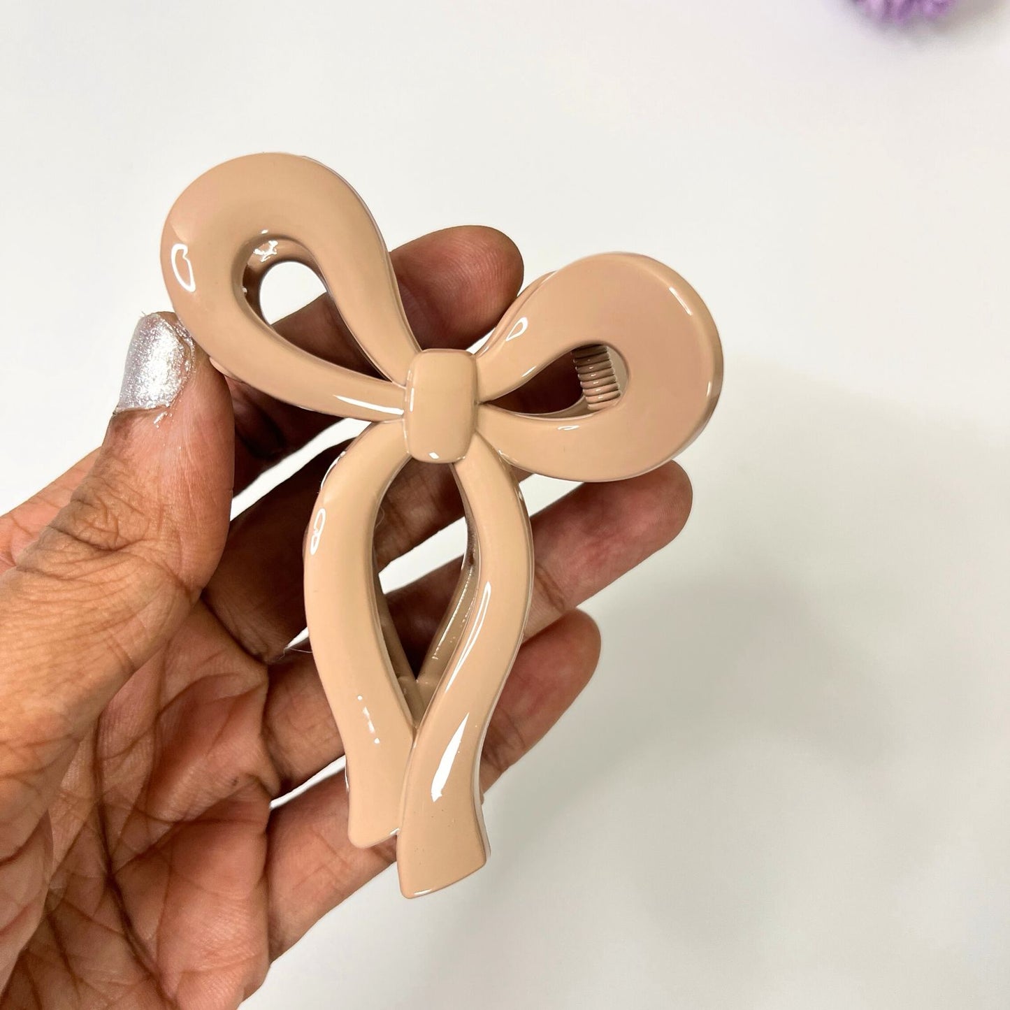 Glossy Bow Hair Claw Clip