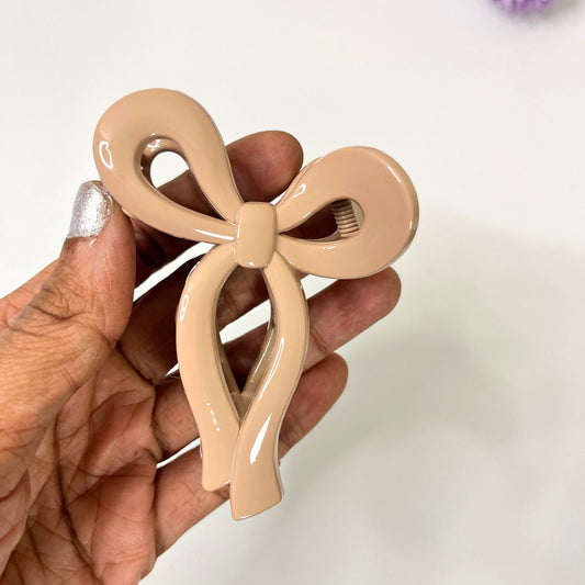Glossy Bow Hair Claw Clip