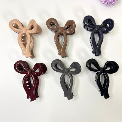 Glossy Bow Hair Claw Clip
