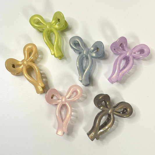 Shimmer Gloss Bow Hair Claw Clip