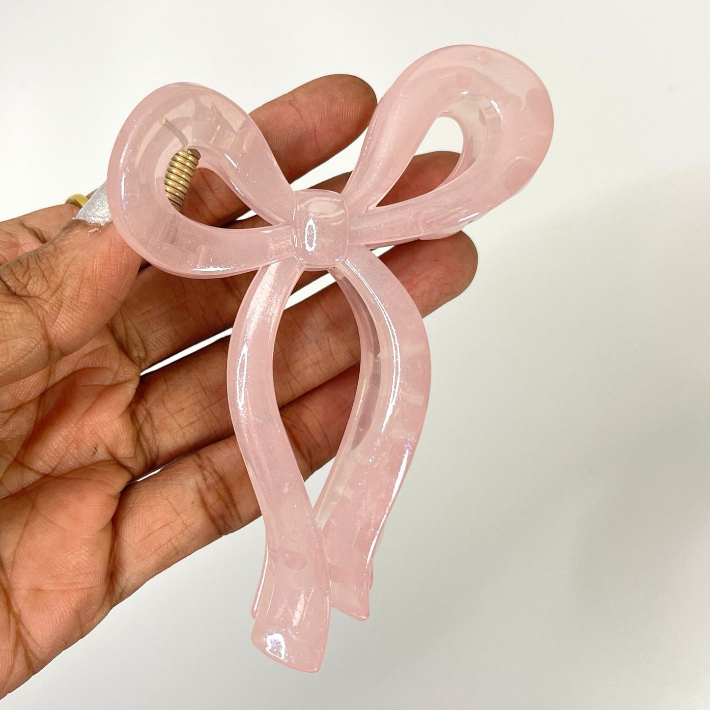 Transparent Shimmer Bow Hair Claw Clip-Large