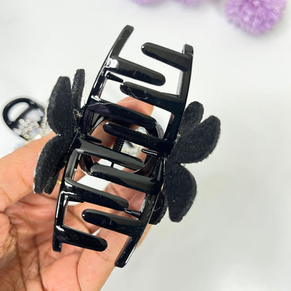 Crystal Flower Hair Claw Clip