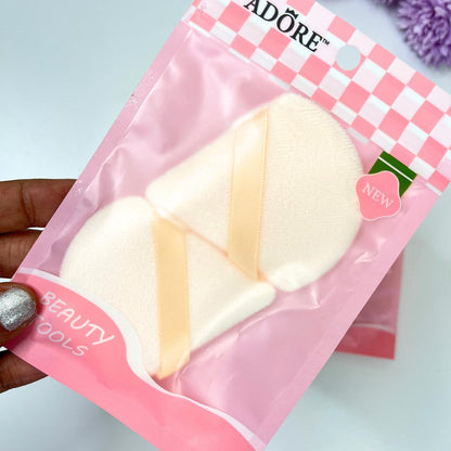 Soft Velour Makeup Powder Puff Set