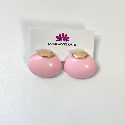 Matte Oval Statement Earrings