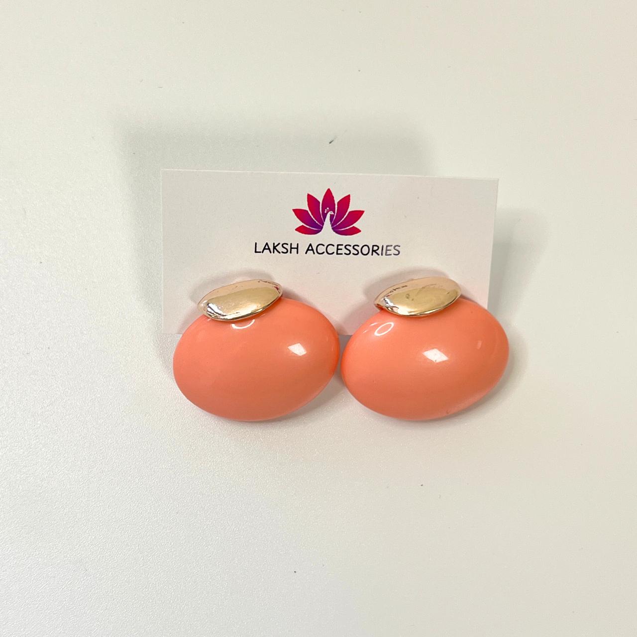 Matte Oval Statement Earrings