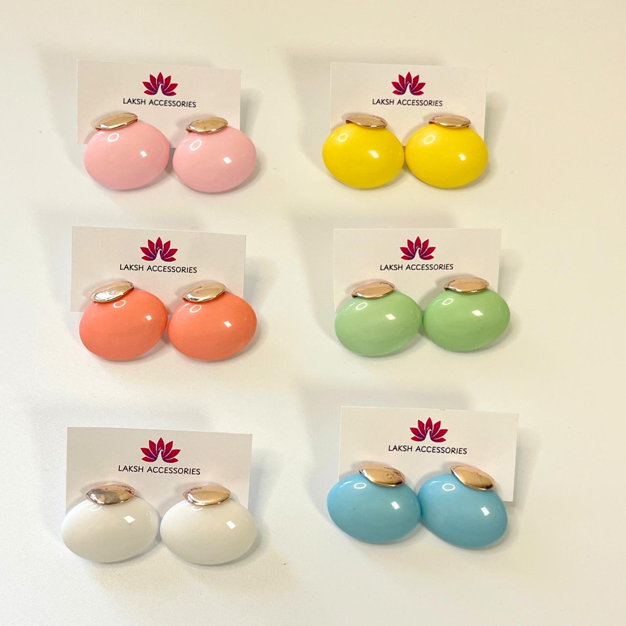 Matte Oval Statement Earrings