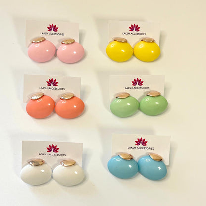 Matte Oval Statement Earrings