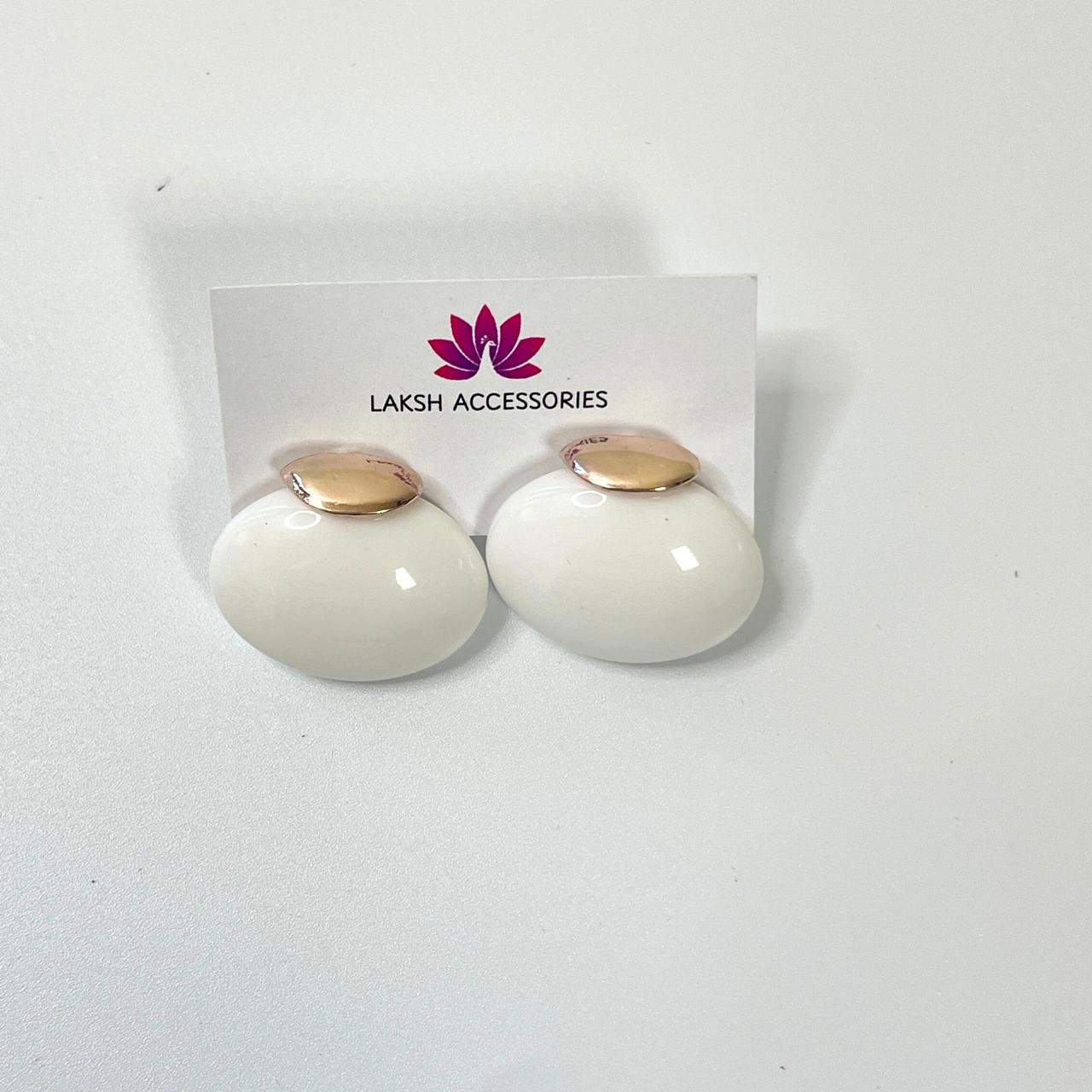 Matte Oval Statement Earrings