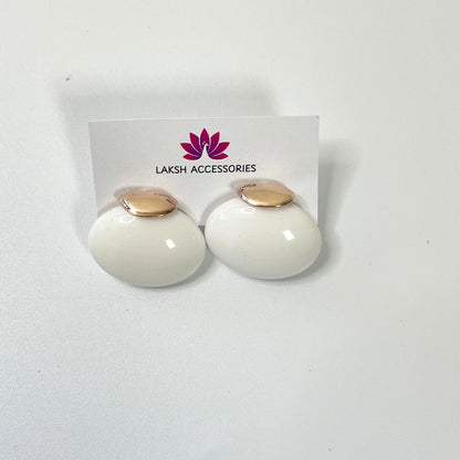 Matte Oval Statement Earrings