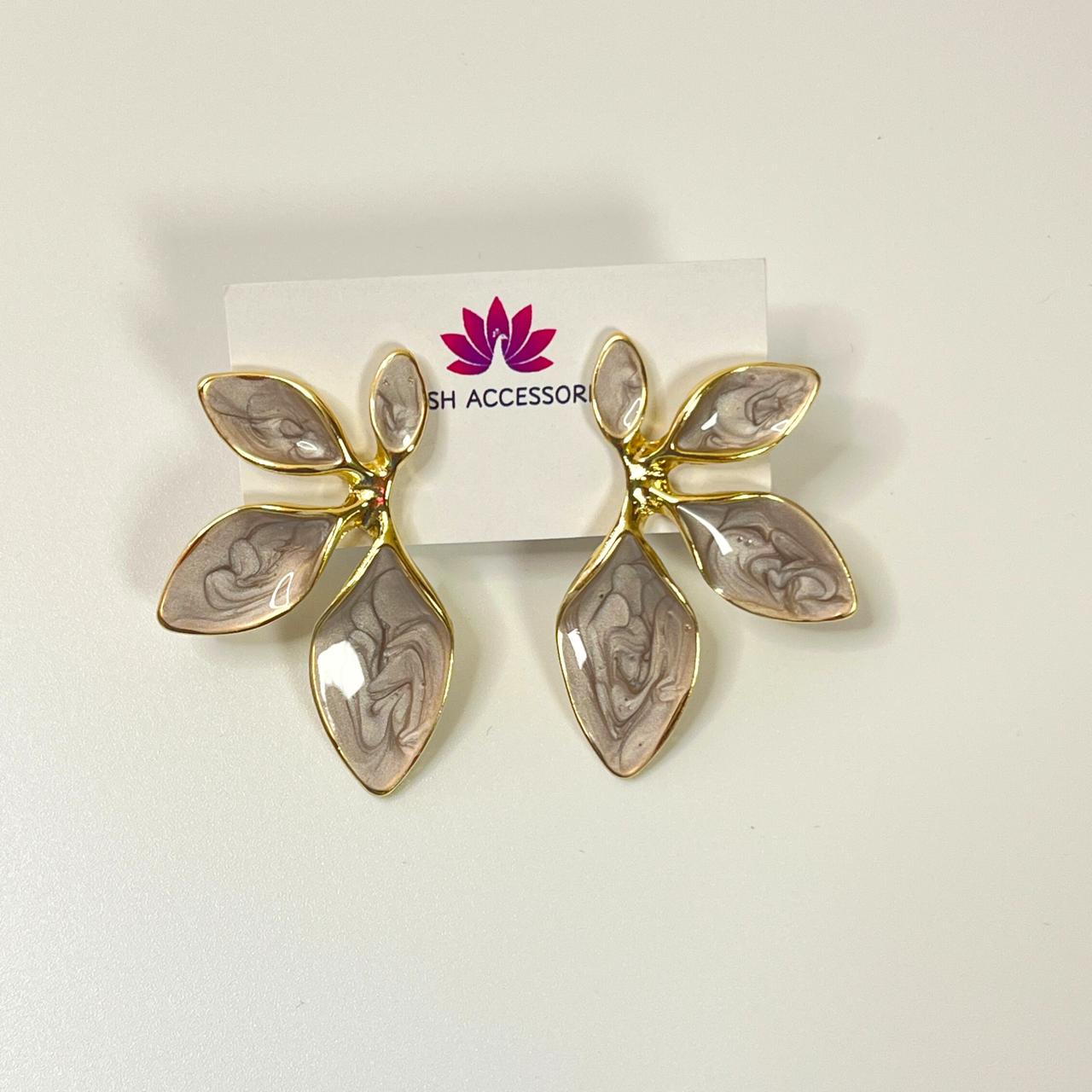 Aurora Leaf Statement Earrings