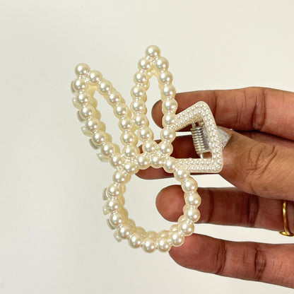Pearl Charm Hair Claw Clip