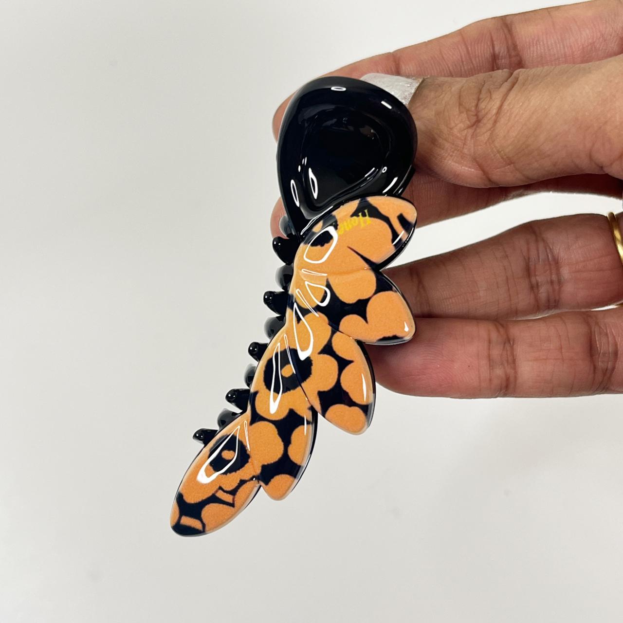 Floral Lobster banana clip
