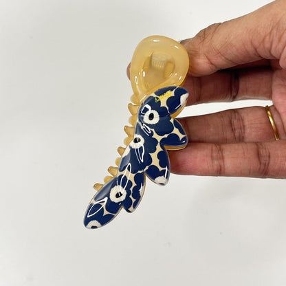 Floral Lobster banana clip