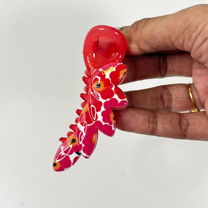 Floral Lobster banana clip