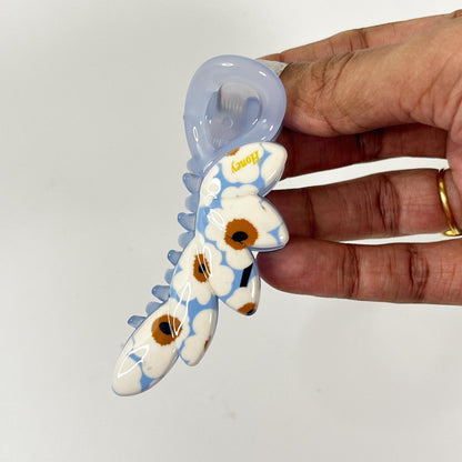 Floral Lobster banana clip