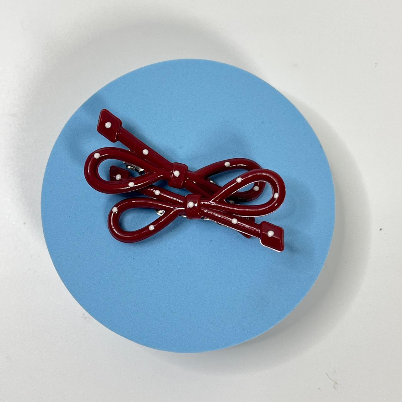 Bow Ribbon Snap Hair Clip (Set of 2)