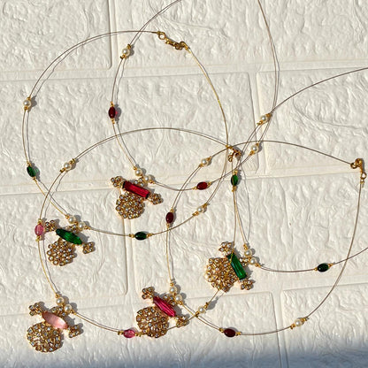 Floral Pendant Invisible Necklace