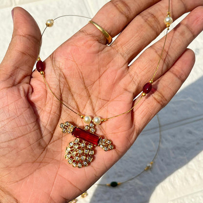 Floral Pendant Invisible Necklace