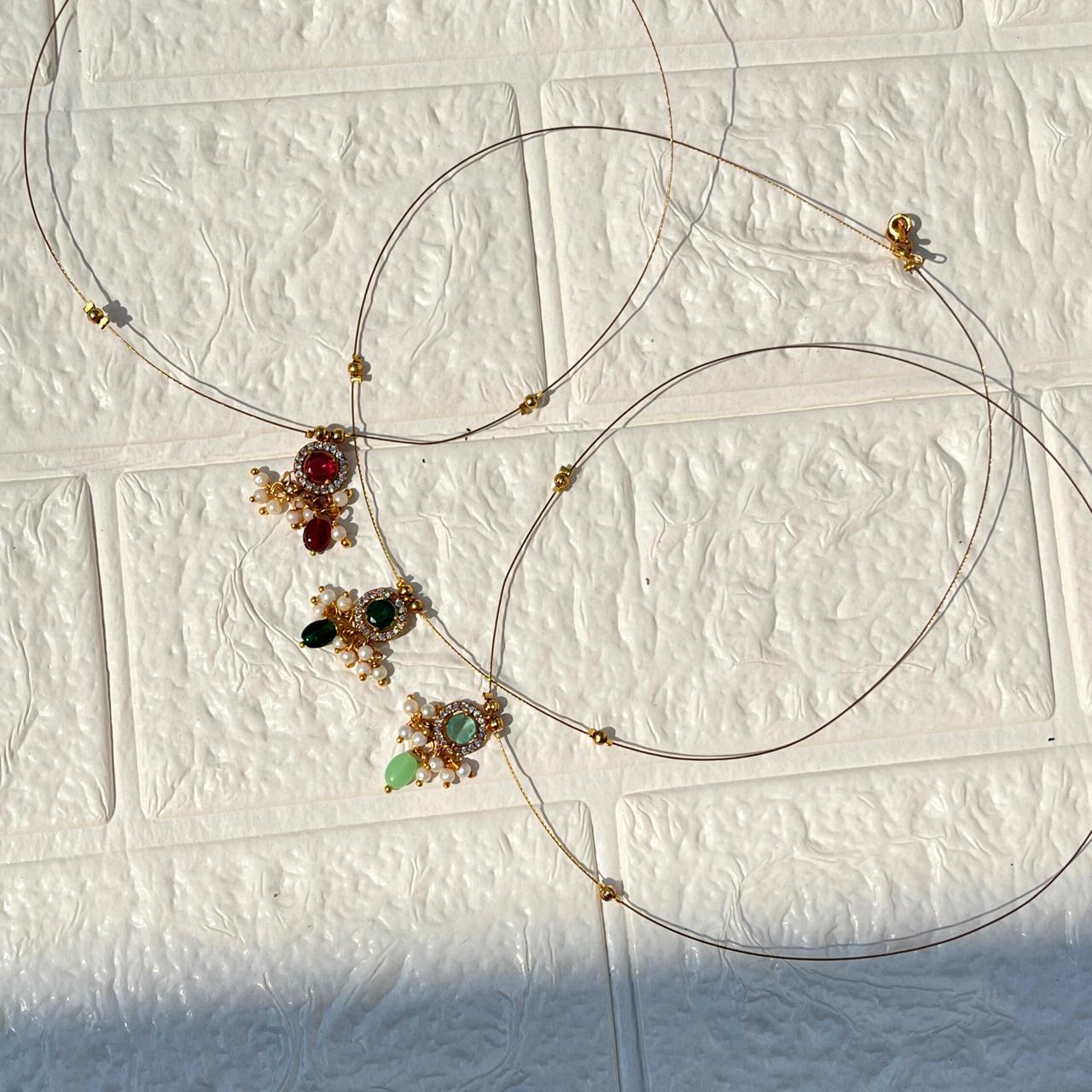 Crystal Pendant Minimal Charm Invisible Necklace