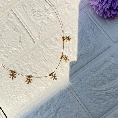 Elegant snowflake charm invisible necklace