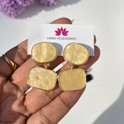 Pastel Marble Statement Drop Earrings