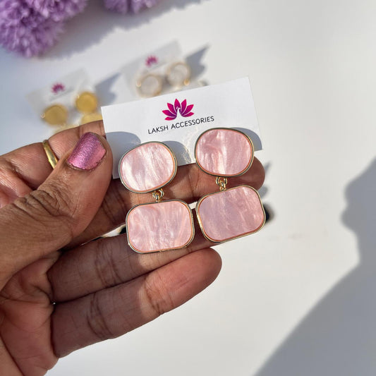 Pastel Marble Statement Drop Earrings