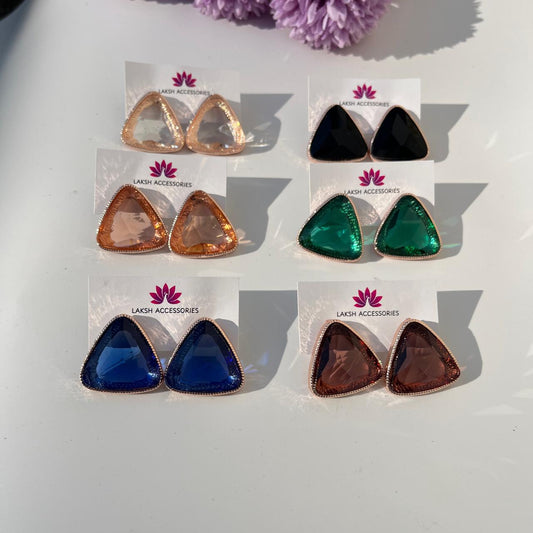 Chic Geometric Triangle Statement Studs