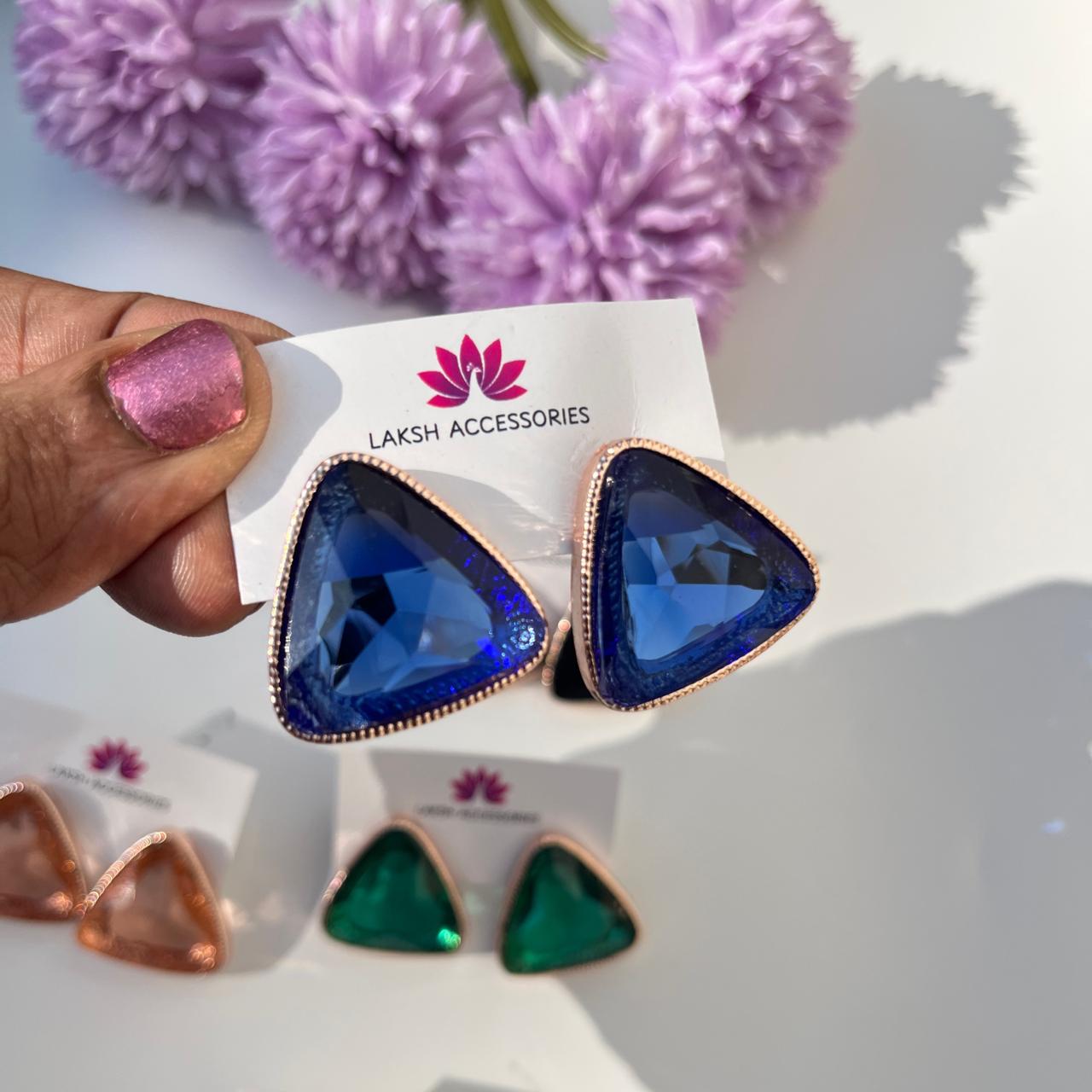 Chic Geometric Triangle Statement Studs