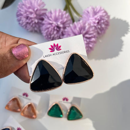 Chic Geometric Triangle Statement Studs