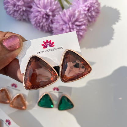 Chic Geometric Triangle Statement Studs