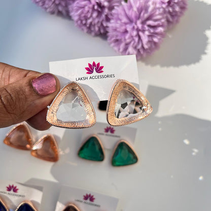 Chic Geometric Triangle Statement Studs