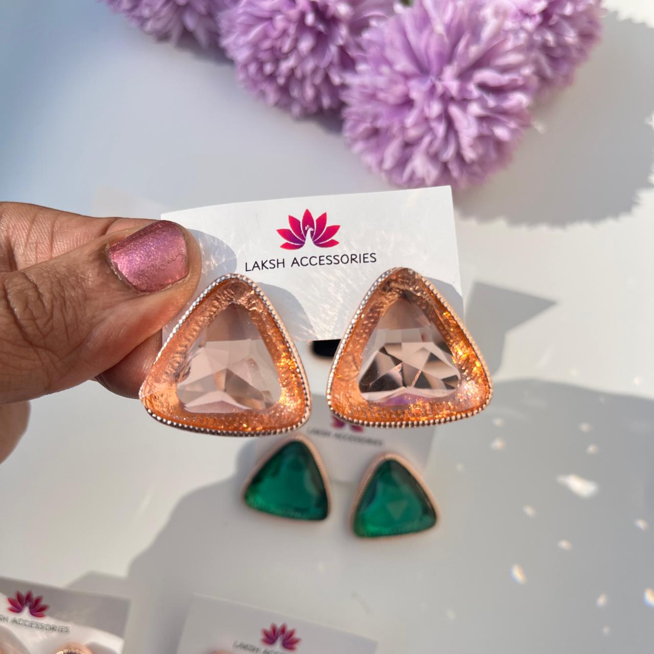 Chic Geometric Triangle Statement Studs