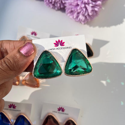 Chic Geometric Triangle Statement Studs