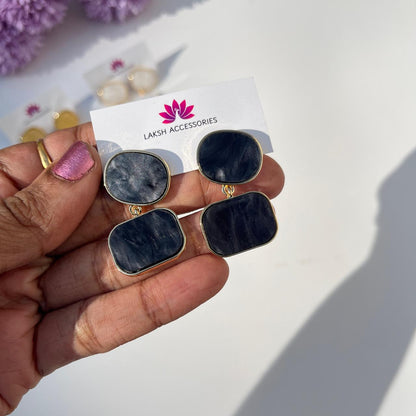 Pastel Marble Statement Drop Earrings