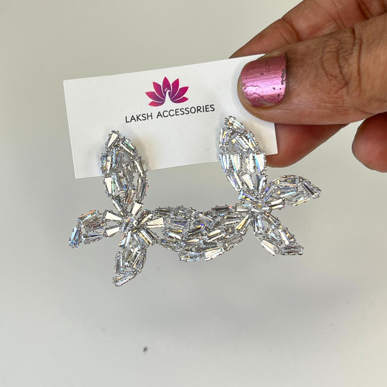 Zircon Butterfly Statement Earrings