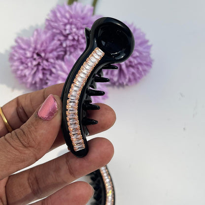 Crystal Curve Banana Hair Clip ✨(8cm)