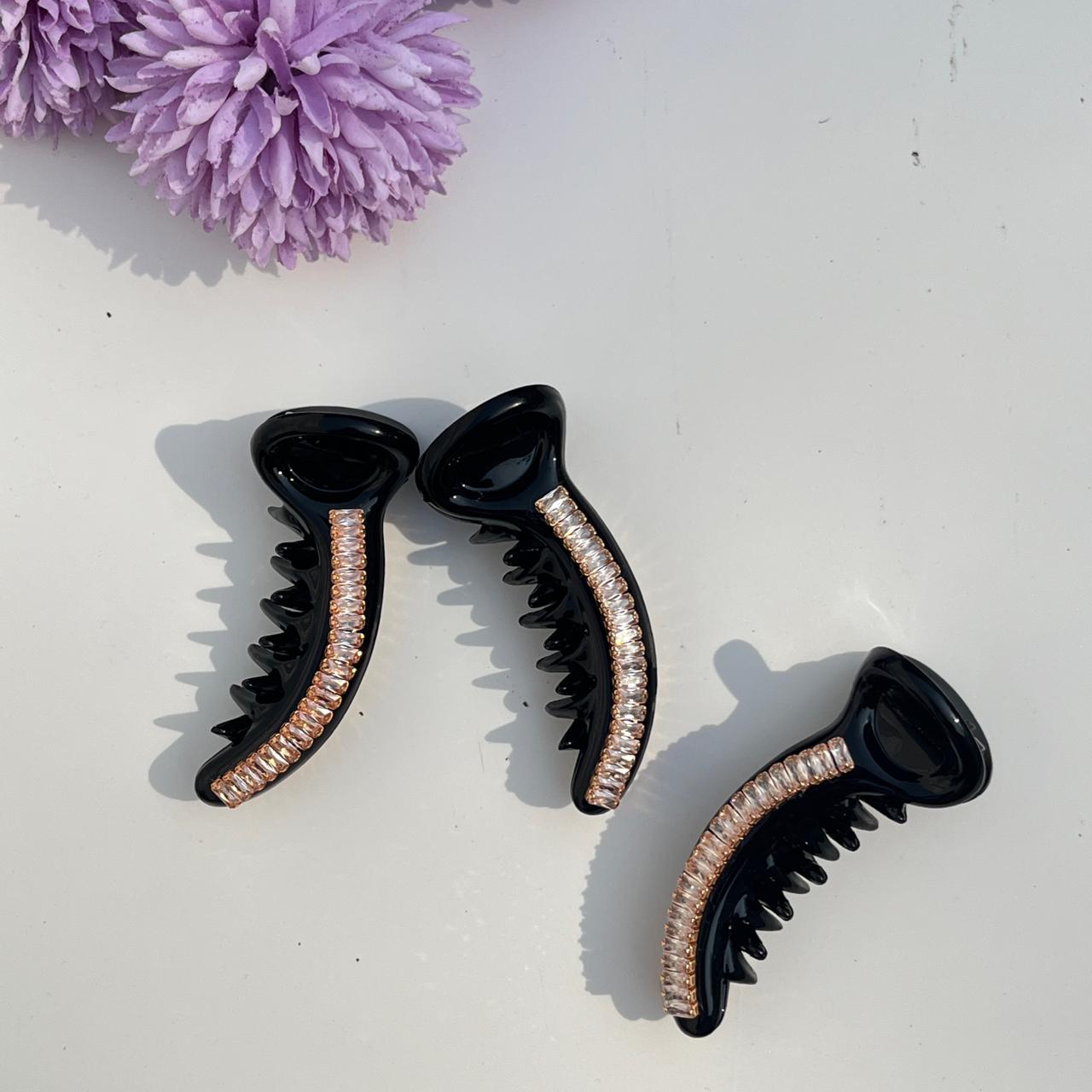 Crystal Curve Banana Hair Clip ✨(8cm)