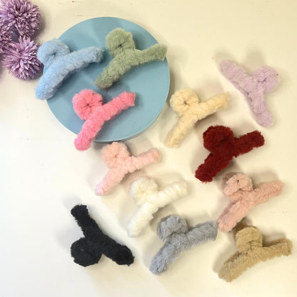 Fluffy Fur Claw Hair Clip 🧸✨