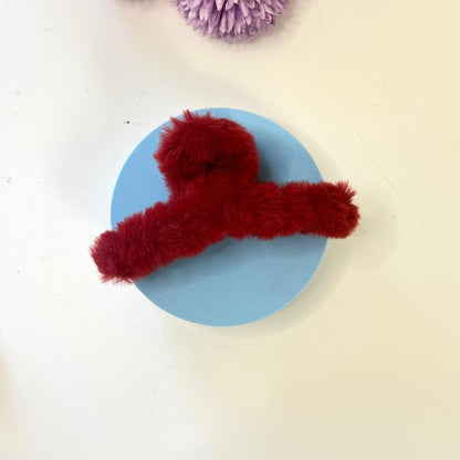 Fluffy Fur Claw Hair Clip 🧸✨
