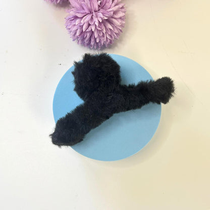 Fluffy Fur Claw Hair Clip 🧸✨