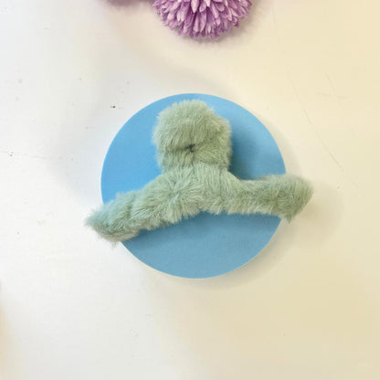 Fluffy Fur Claw Hair Clip 🧸✨