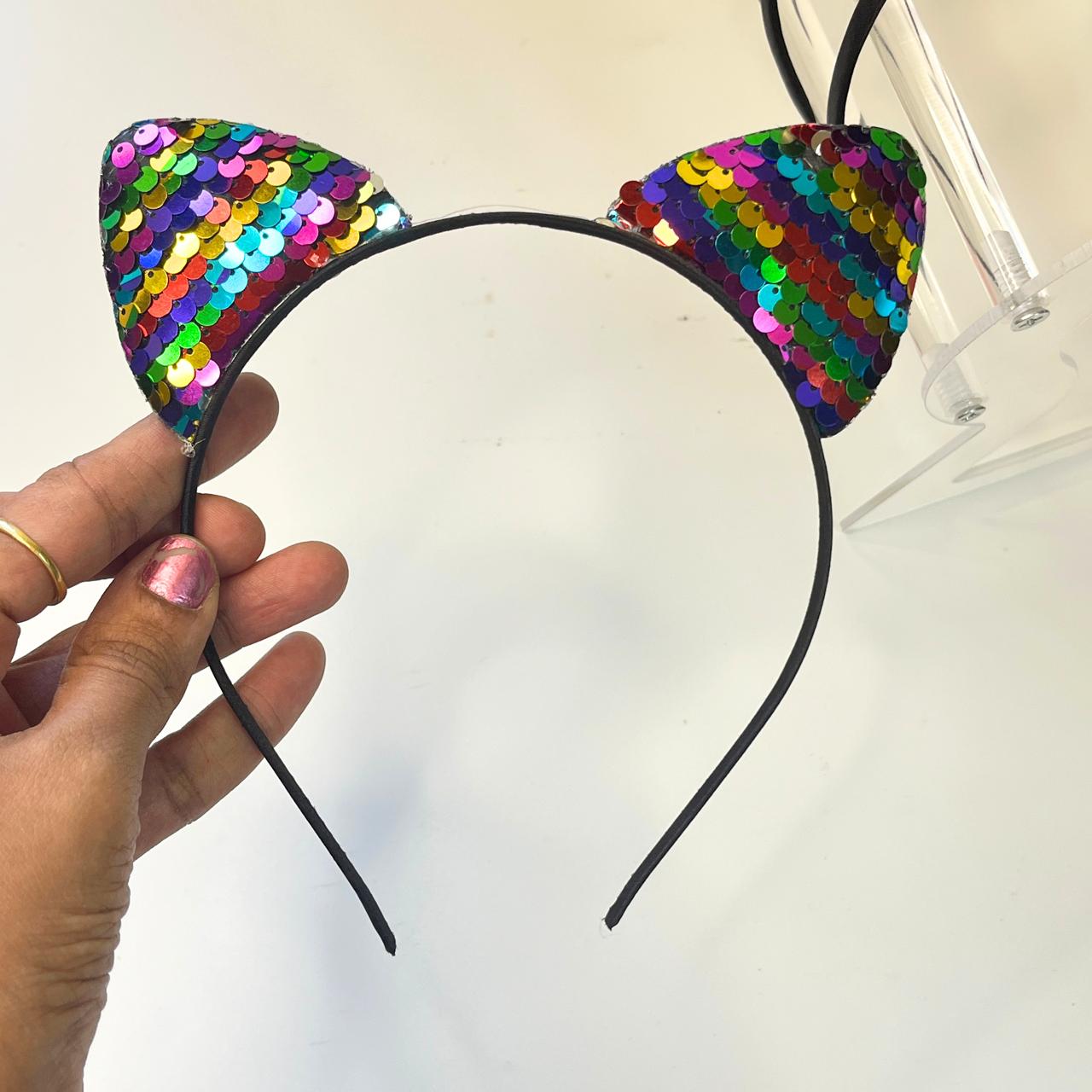 Sequin Cat Ear Headband ✨🐱