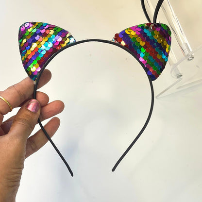 Sequin Cat Ear Headband ✨🐱