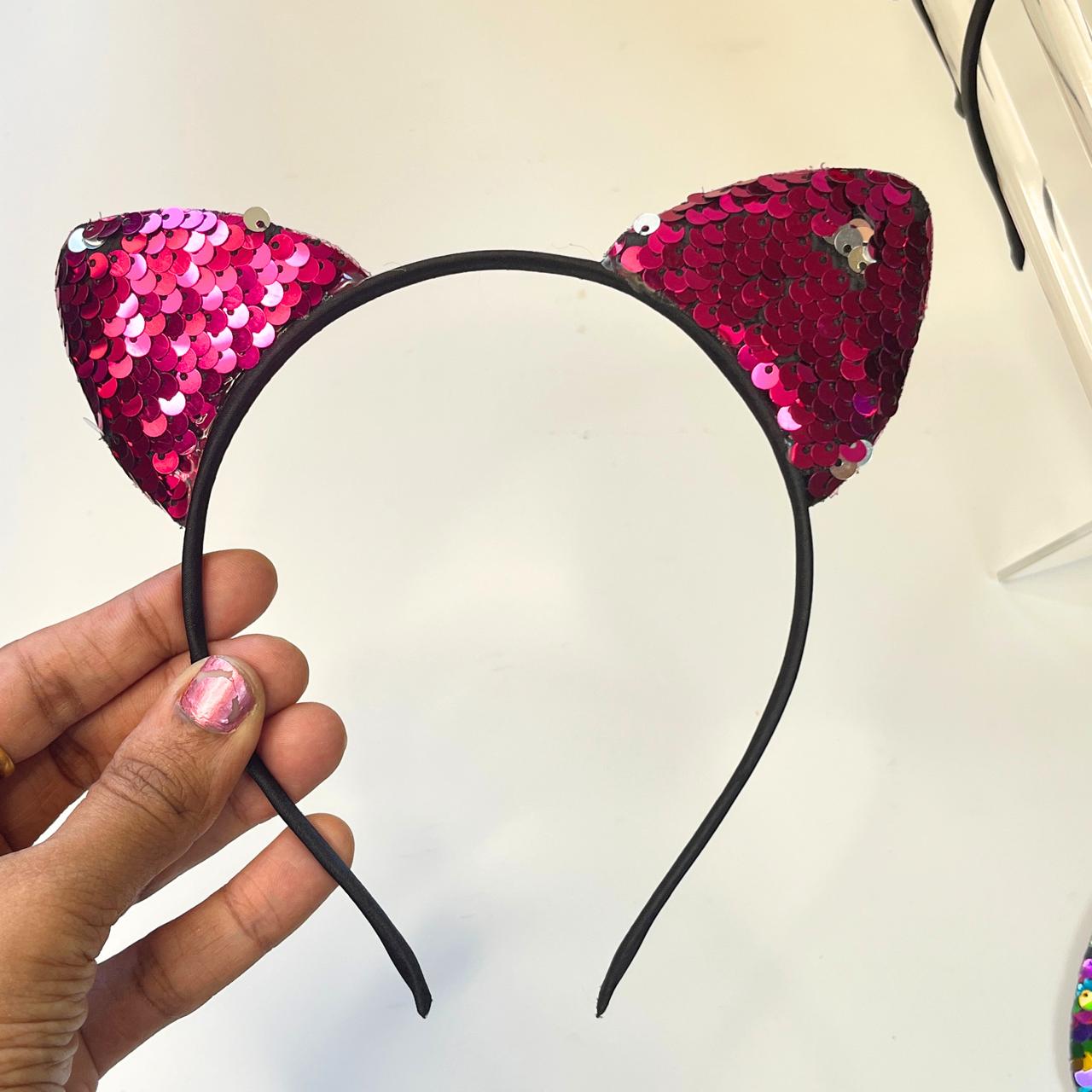 Sequin Cat Ear Headband ✨🐱