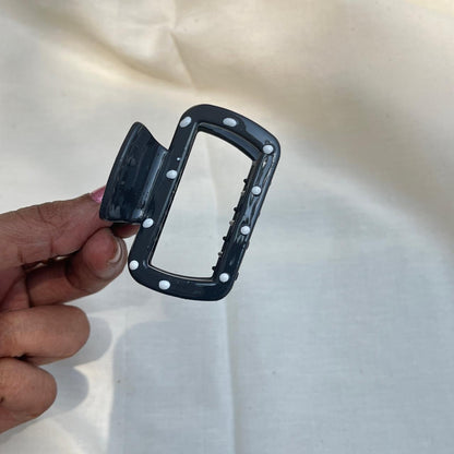 Rectangular Shape Polka Dot Medium Claw Hair Clip