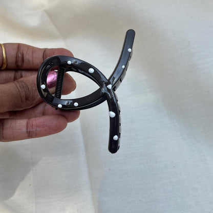 Polka Dot Medium Claw Hair Clip